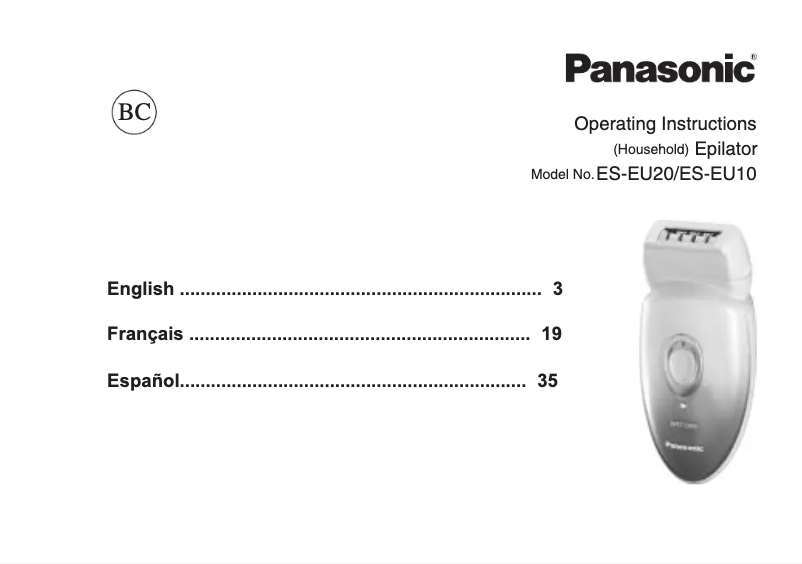 Page 1 de la notice Manuel utilisateur Panasonic ES-EU20