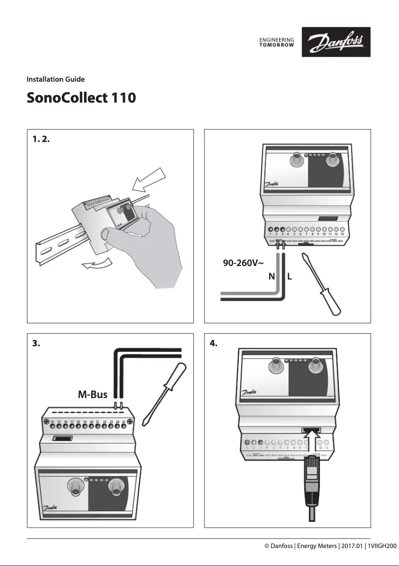 Page 1 de la notice Guide d'installation Danfoss SonoCollect 112
