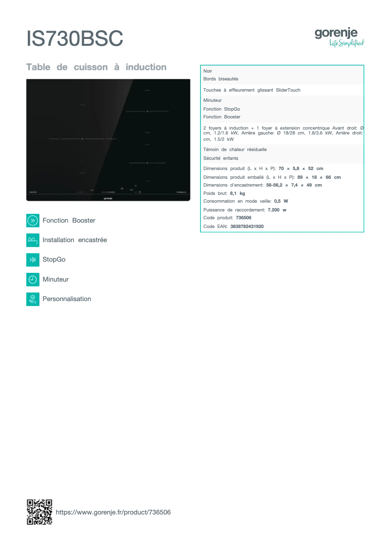 Image de la première page du manuel de l'appareil IS730BSC