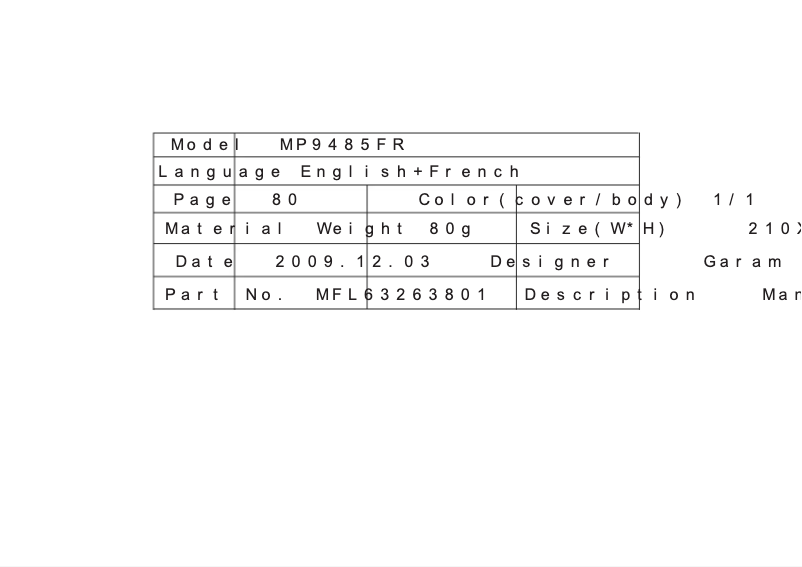 Página 1 del manual Manual de usuario LG MP9485FR