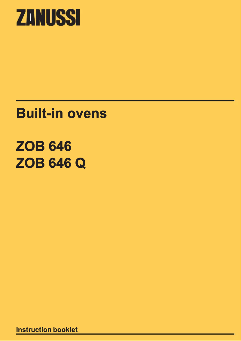 Page n°1 - Manuel utilisateur Zanussi ZOB646QW