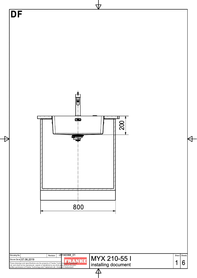 Page 1 de la notice Manuel utilisateur Franke Maris MYX210-55B