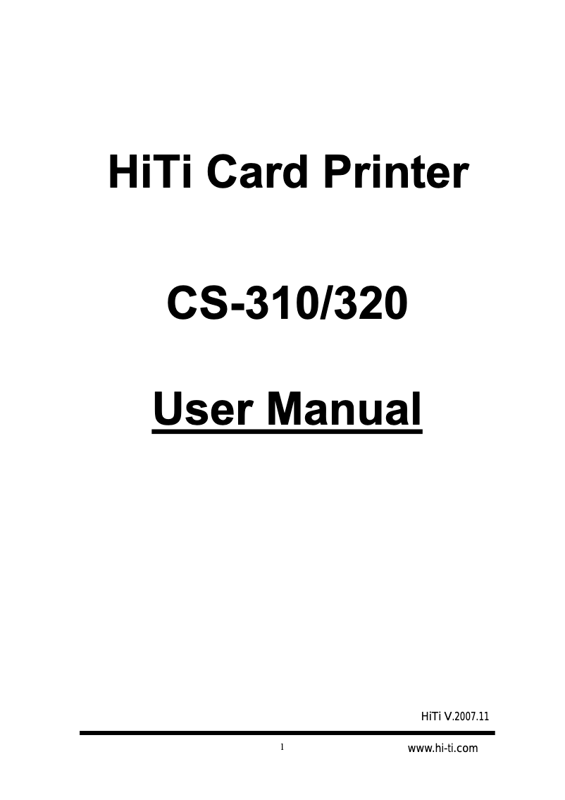 Page n°1 - Manuel utilisateur HiTi CS-320