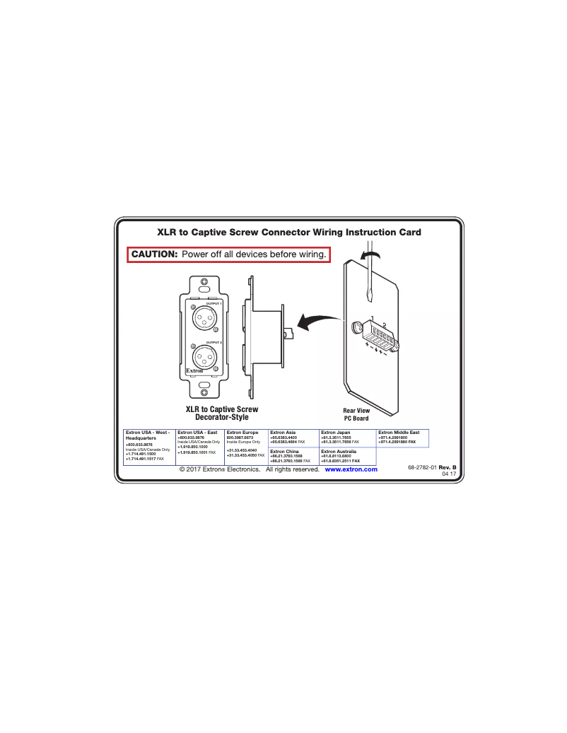 Page n°1 - Manuel utilisateur Extron WPD 102 XLRM