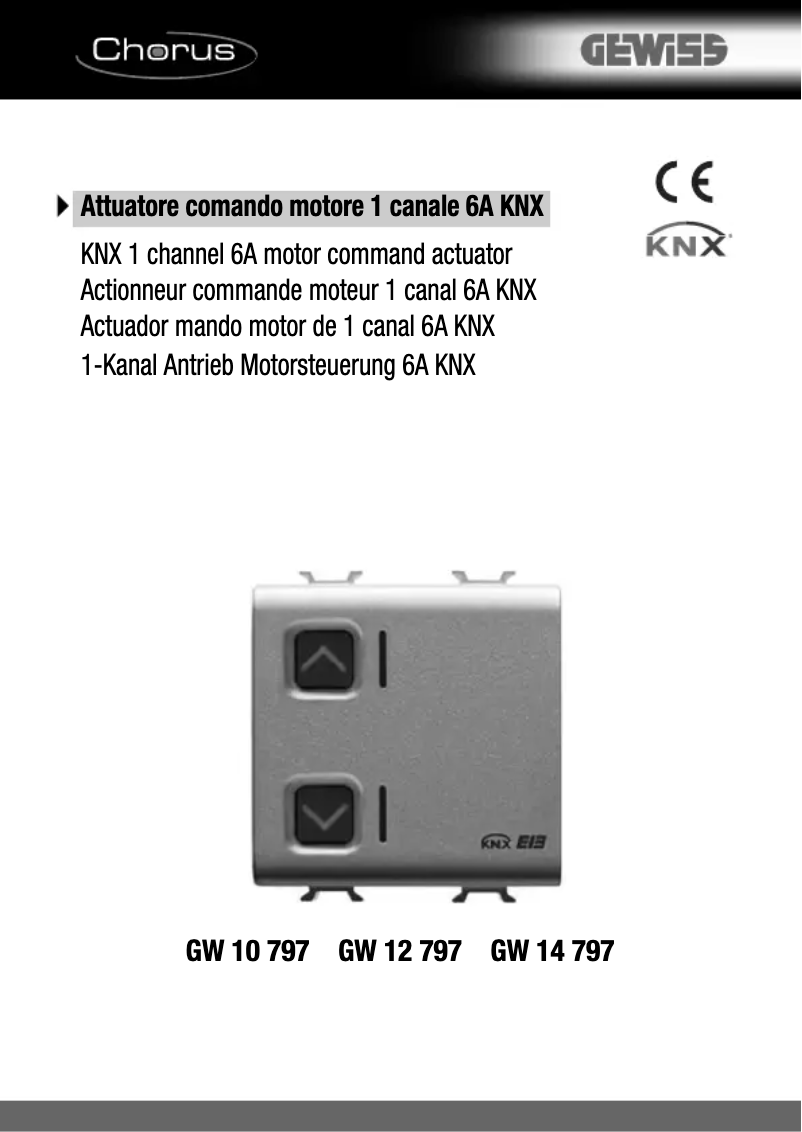 Page 1 de la notice Manuel utilisateur Gewiss GW14797