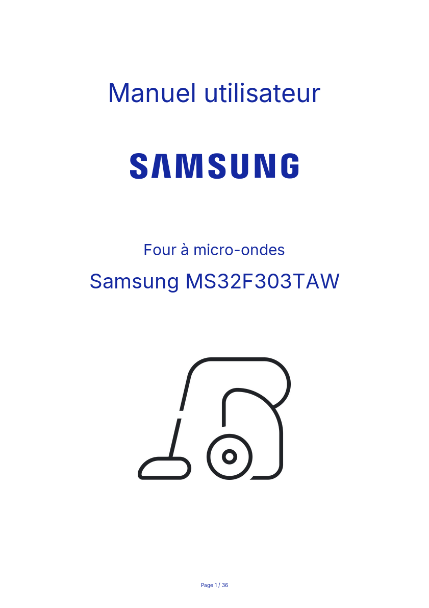 Page n°1 - Manuel utilisateur Samsung MS32F303TAW