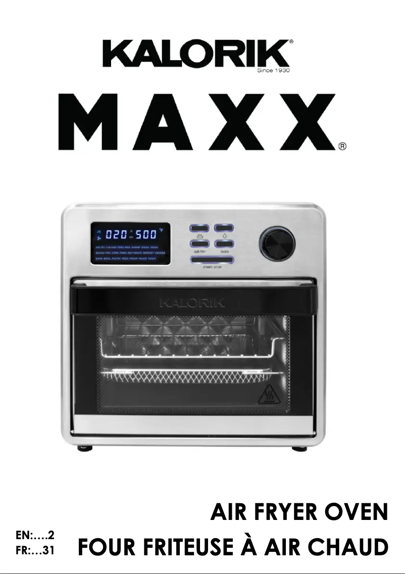 Page 1 de la notice Manuel utilisateur Kalorik MAXX AFO 50932 OW