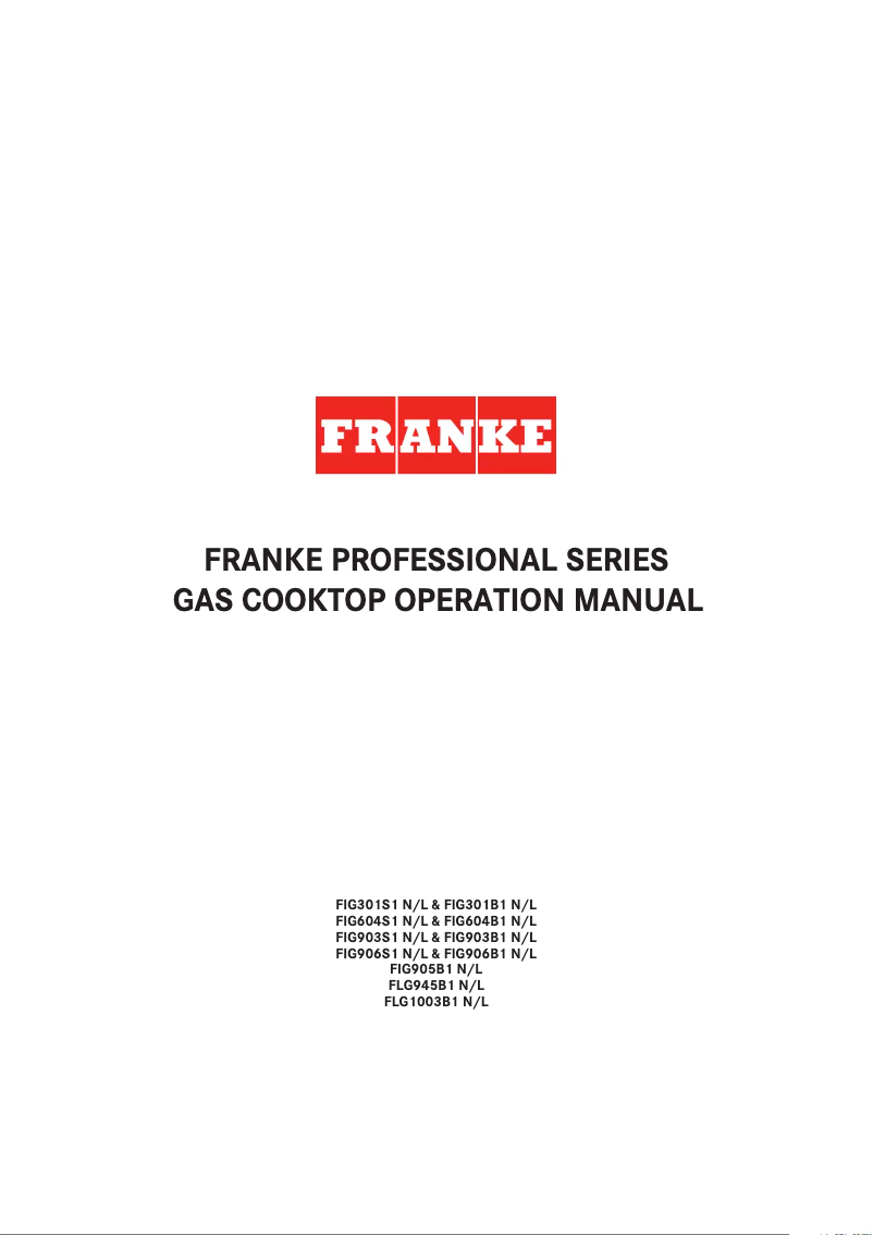 Page 1 de la notice Manuel utilisateur Franke FIG903S1L