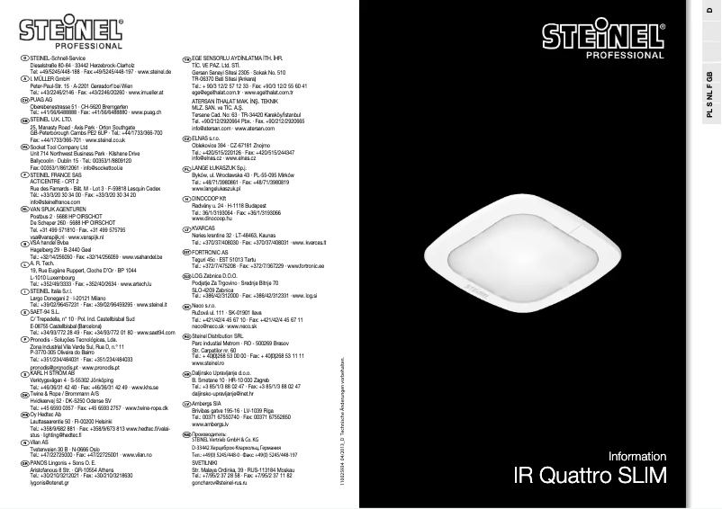 Page 1 de la notice Manuel utilisateur Steinel ST 593414