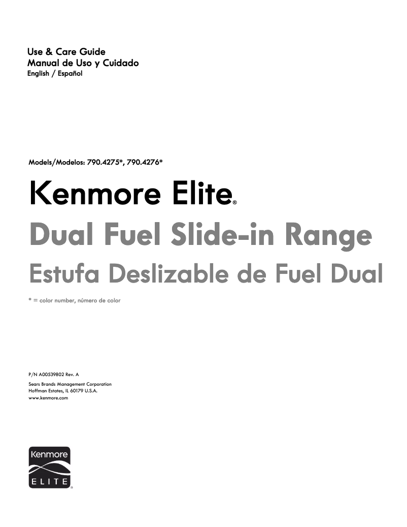 Page 1 de la notice Manuel utilisateur Kenmore 790.42763