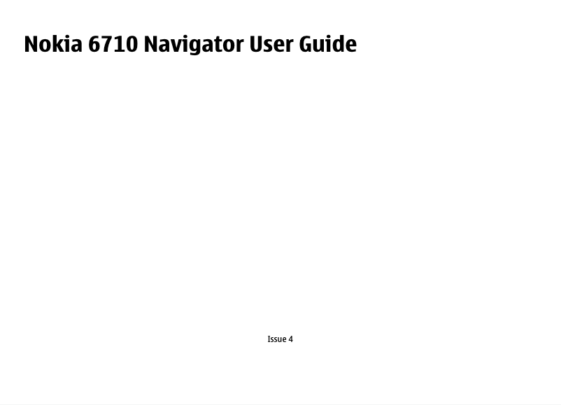 Page 1 de la notice Manuel utilisateur Nokia 6710