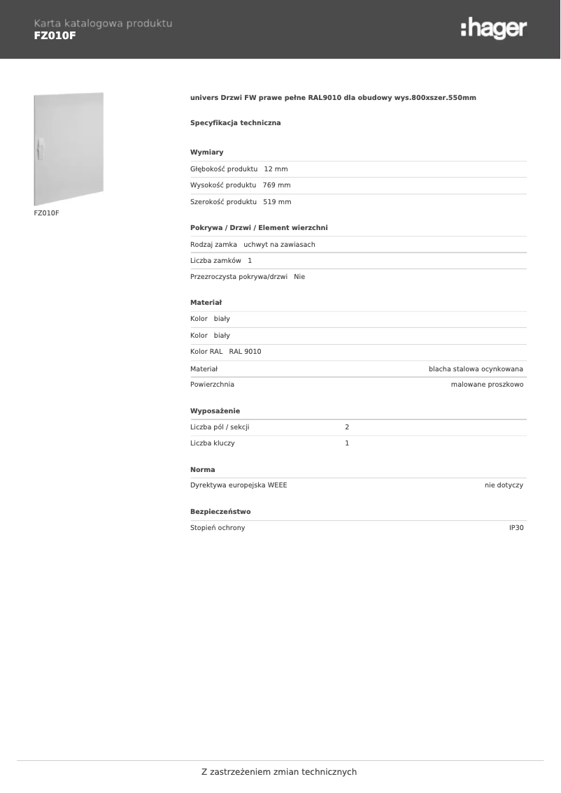 Image de la première page du manuel de l'appareil FZ010F