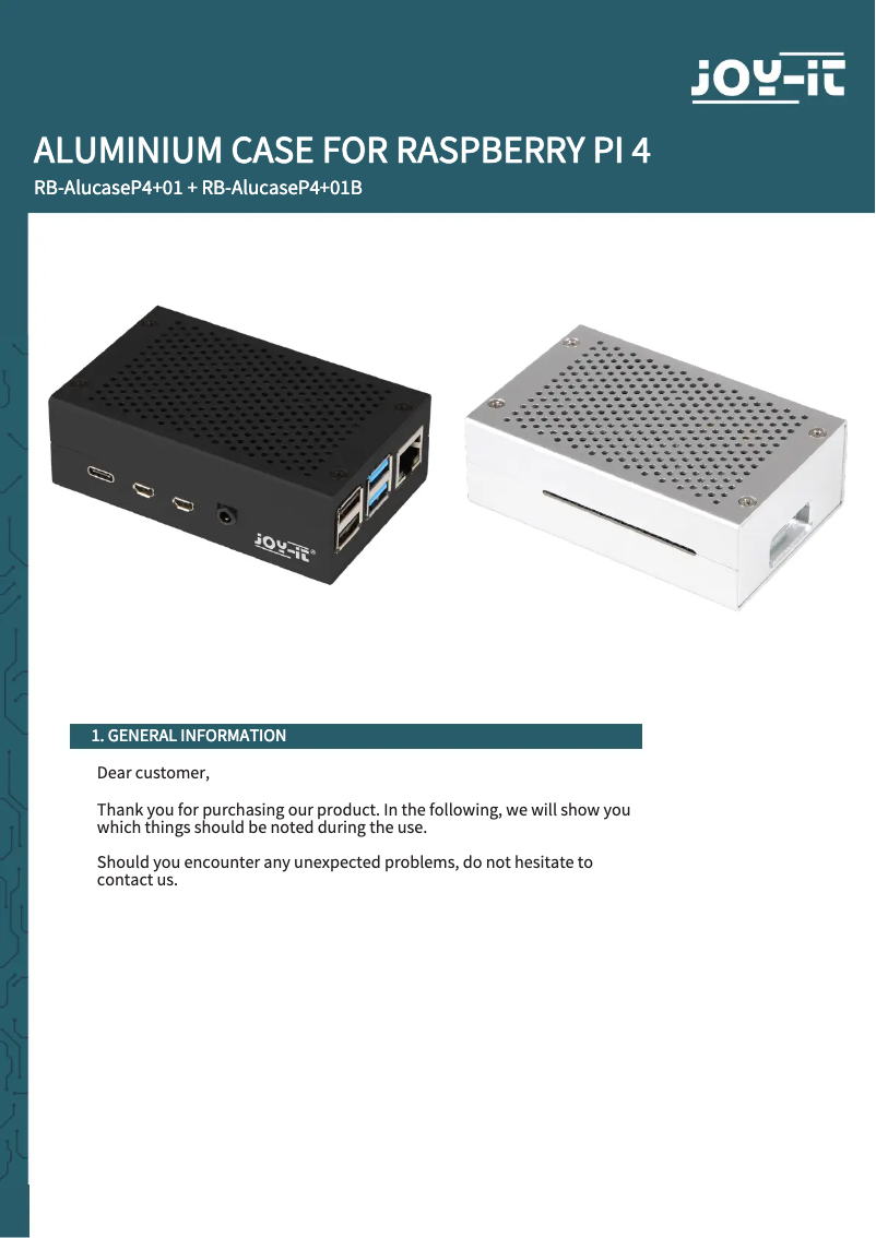 Image de la première page du manuel de l'appareil RB-ALUCASEP4+01B