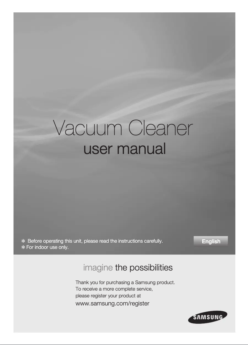 Page 1 de la notice Manuel utilisateur Samsung VCC6140