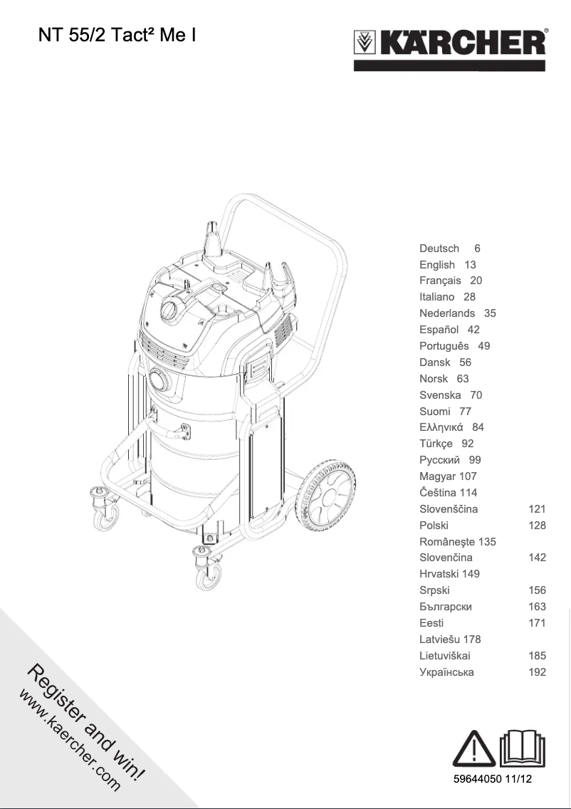 Page 1 de la notice Manuel utilisateur Kärcher NT 55/2 Tact² Me I