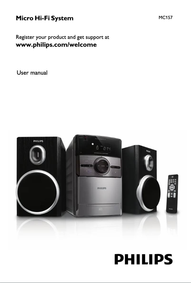 Page n°1 - Manuel utilisateur Philips MC157