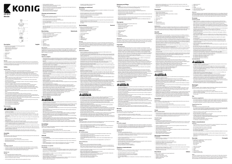 Page 1 de la notice Manuel utilisateur Konig KN-SB10