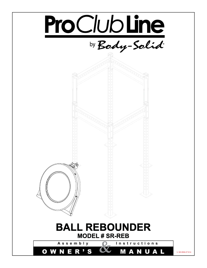 Page 1 de la notice Manuel utilisateur Body-Solid SR-REB