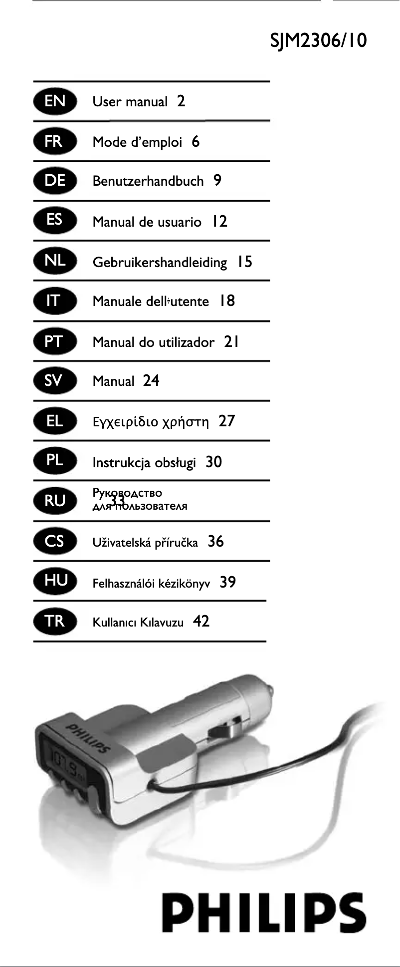 Image de la première page du manuel de l'appareil SJM2306