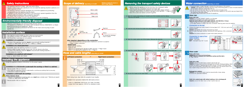 Image de la première page du manuel de l'appareil WAS20420EE