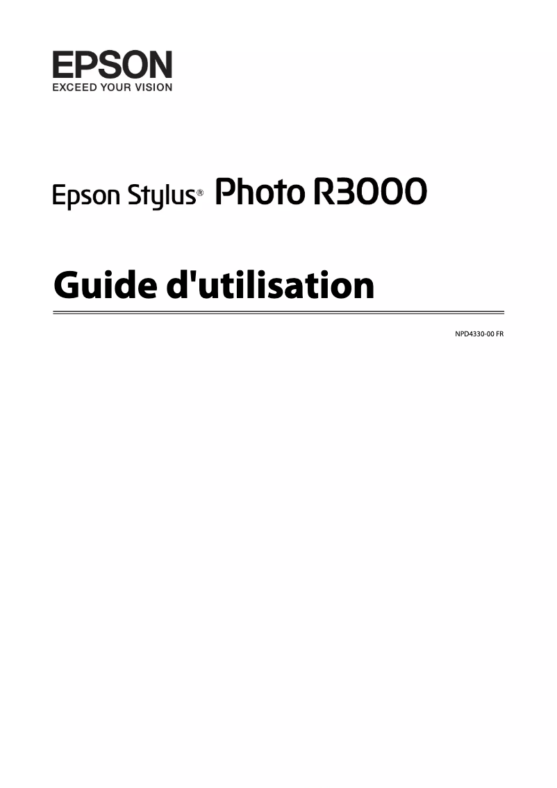 Page 1 de la notice Manuel utilisateur Epson Stylus Photo R3000