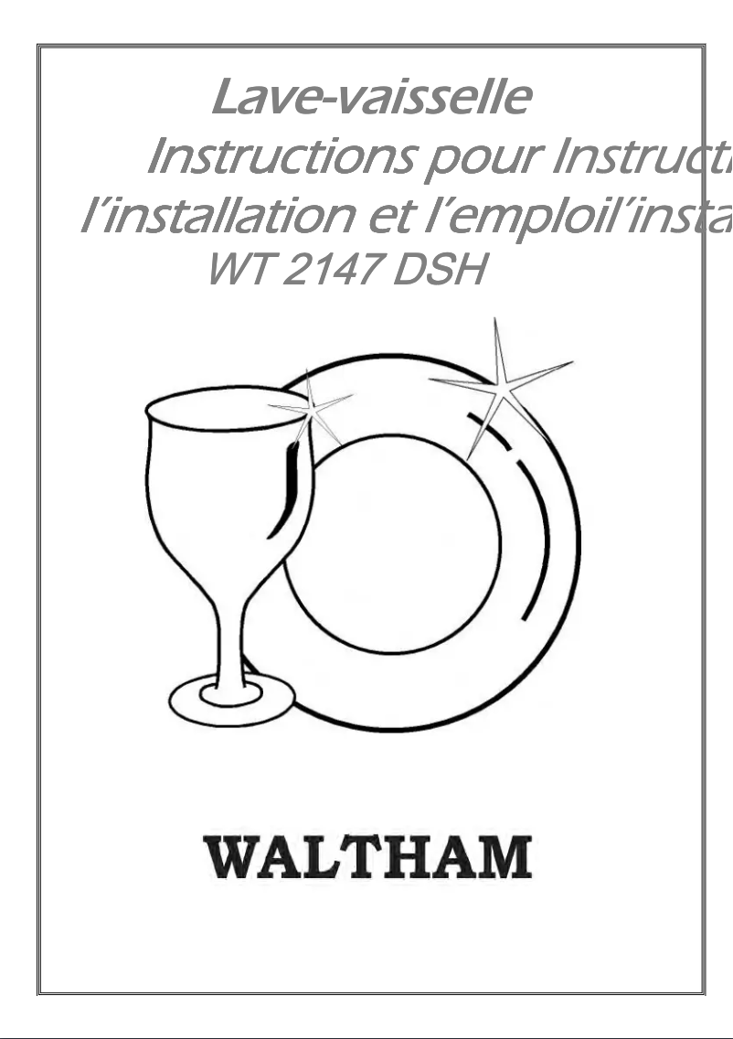 Page n°1 - Manuel utilisateur Waltham WT 1247 DSH