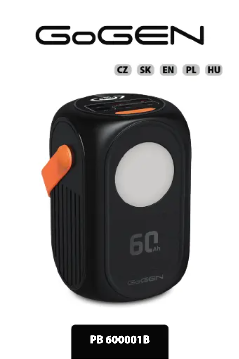 Page n°1 - Manuel utilisateur GoGen PB600001B