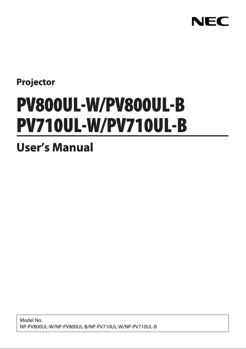 Image de la première page du manuel de l'appareil PV710UL