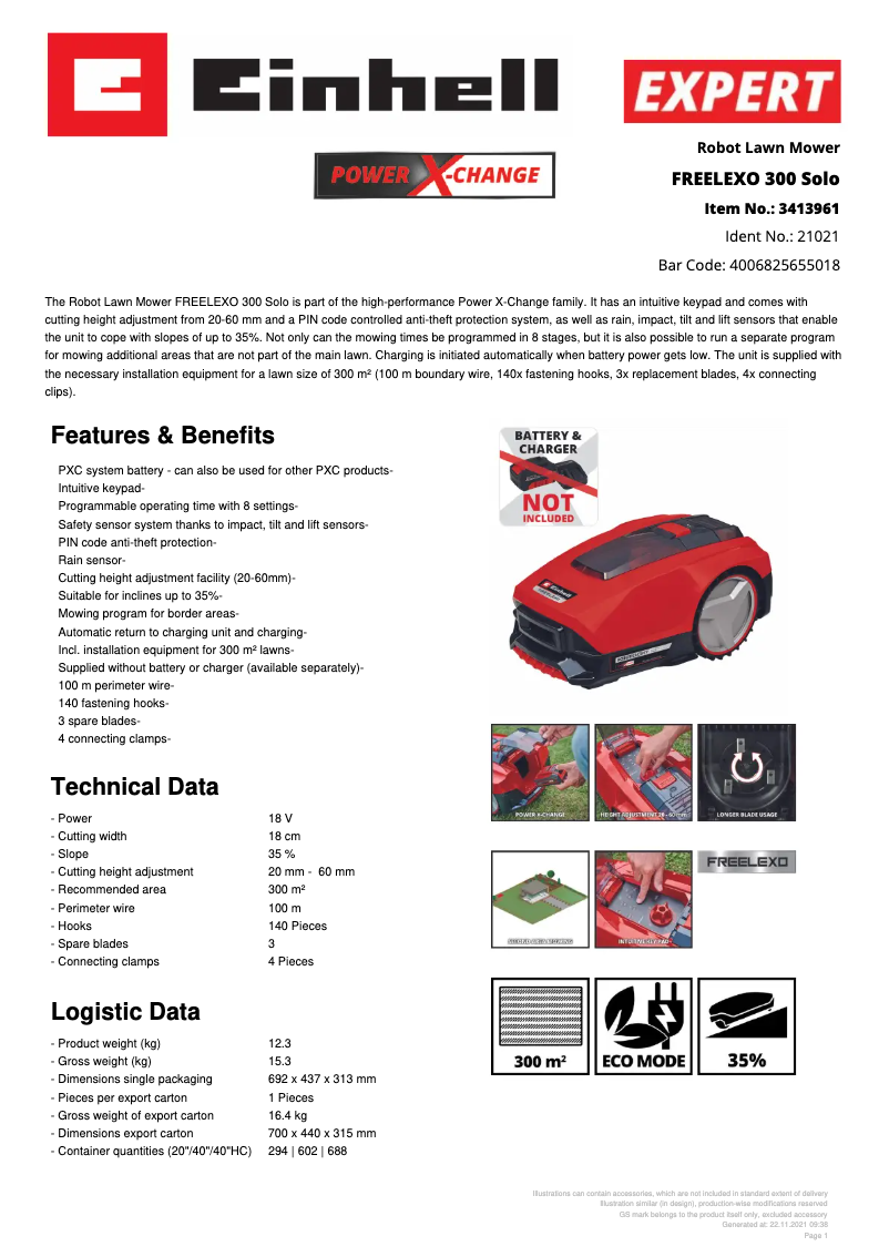 Image de la première page du manuel de l'appareil FREELEXO 300 Solo