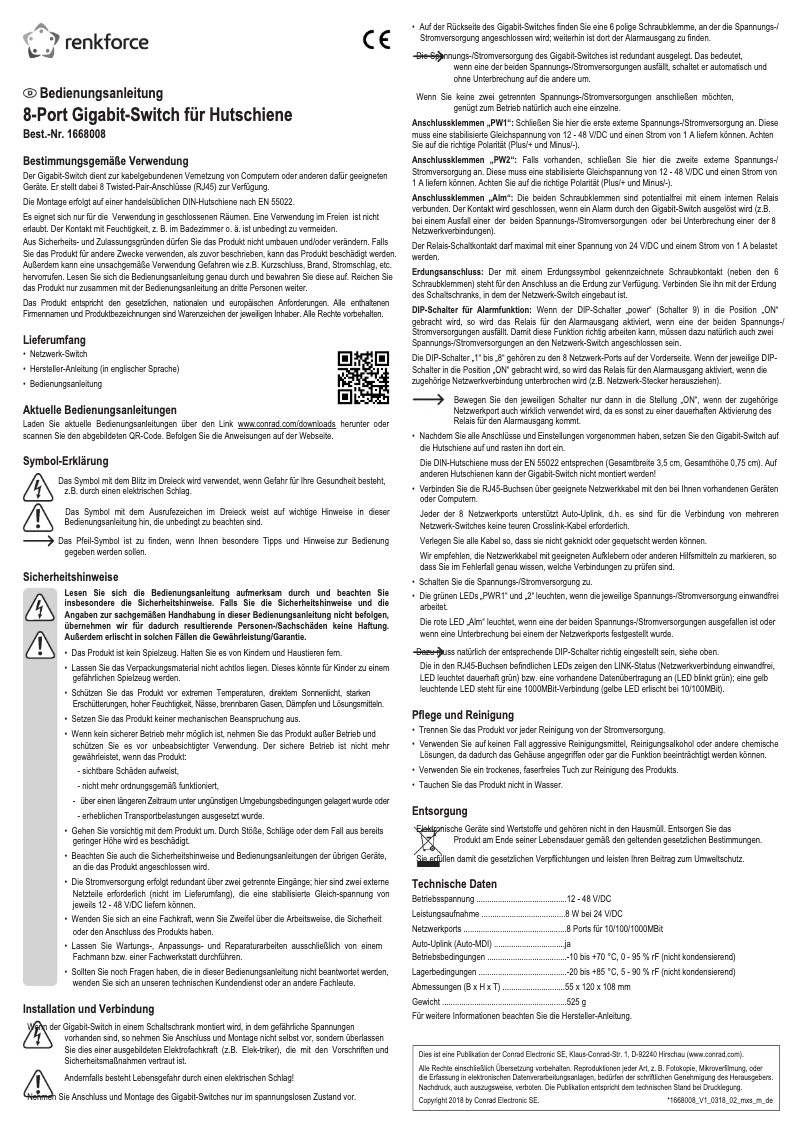 Page 1 de la notice Manuel utilisateur Renkforce GSHS800
