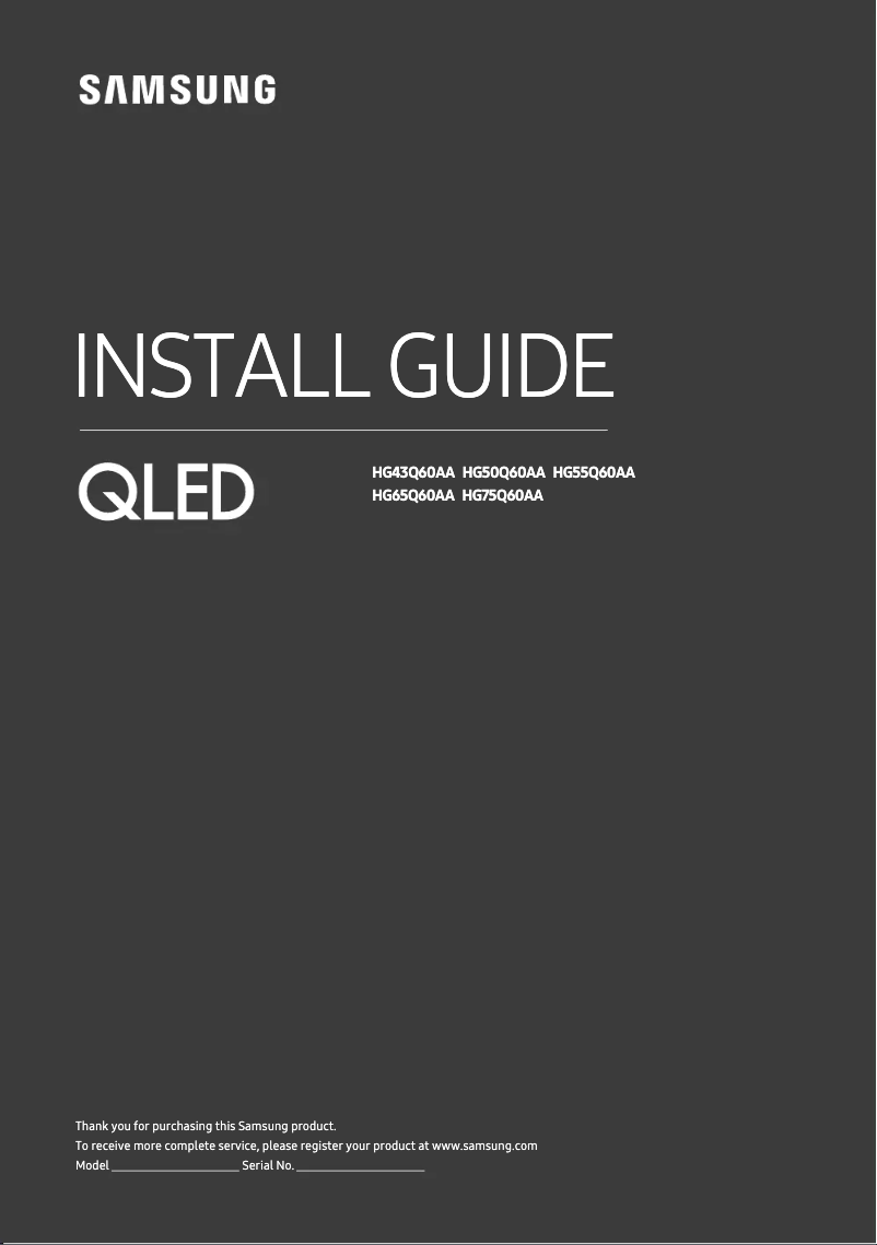 Image de la première page du manuel de l'appareil HG55Q60AA