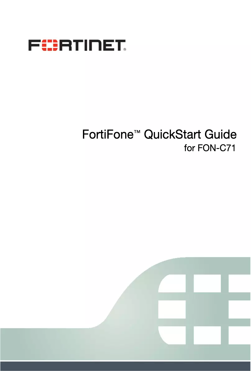 Page n°1 - Manuel utilisateur Fortinet FortiFone FON-C71