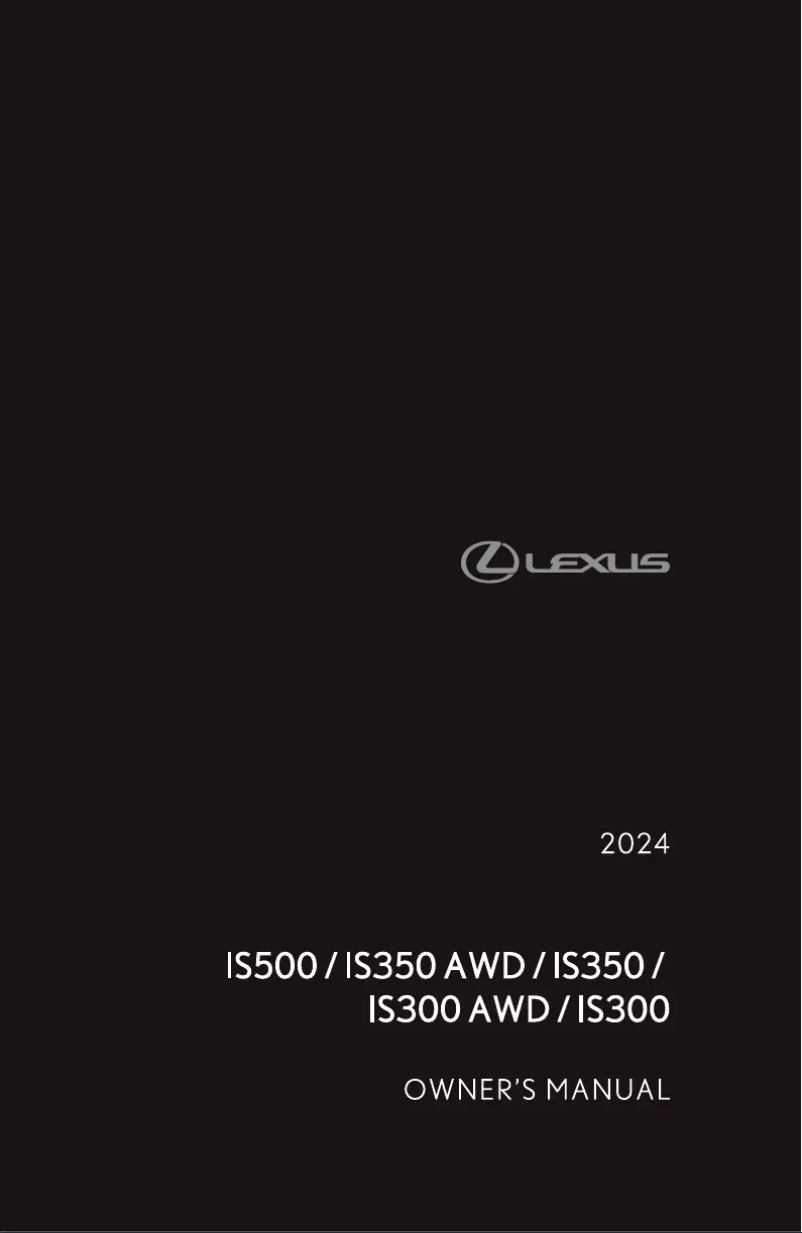Página 1 del manual Manual de usuario Lexus IS 300 AWD (2024)