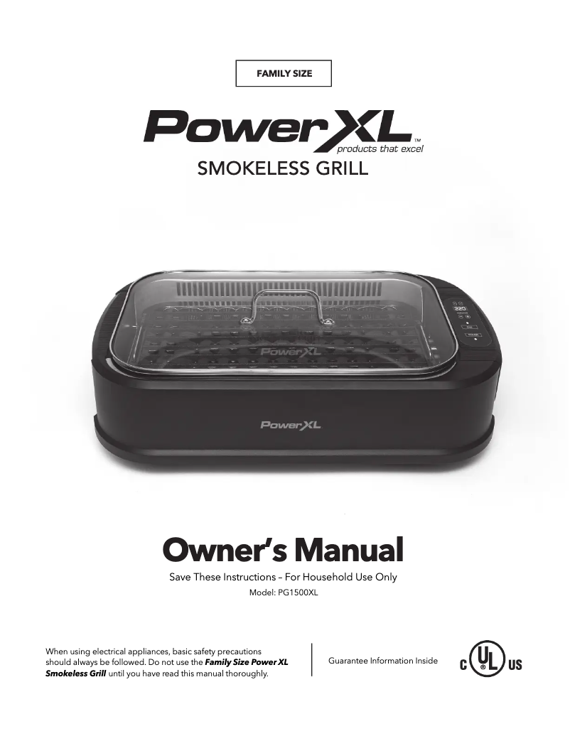 Page n°1 - Manuel utilisateur PowerXL Smokeless Grill PG-1500XL
