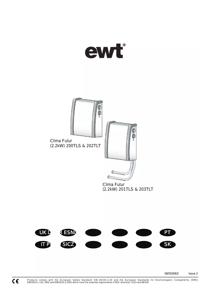 Page 1 of the manual User Manual EWT Clima Futur 201TLS