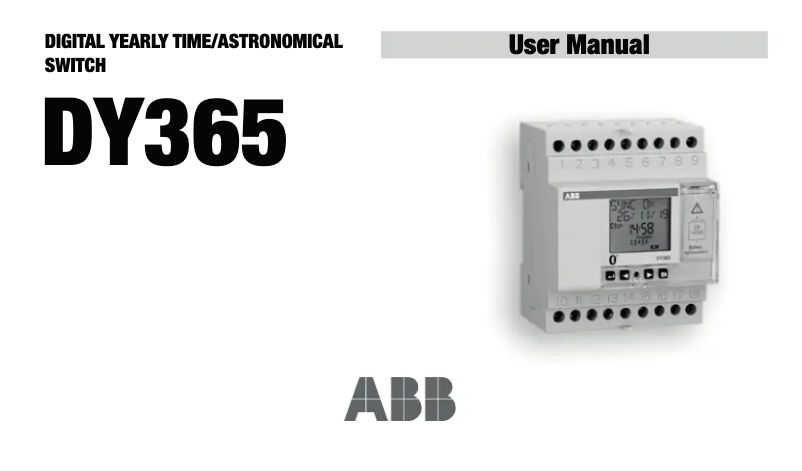 Image de la première page du manuel de l'appareil DY365