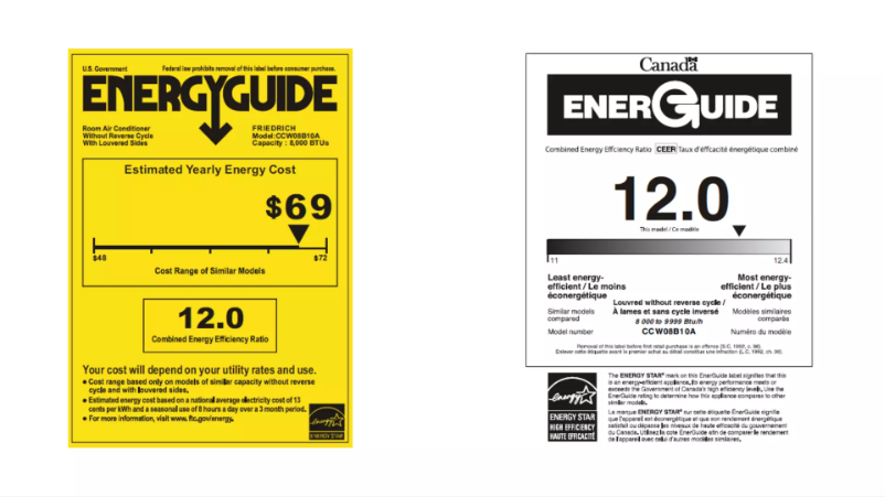 Page n°1 - Label énergétique Friedrich CCW08B10A