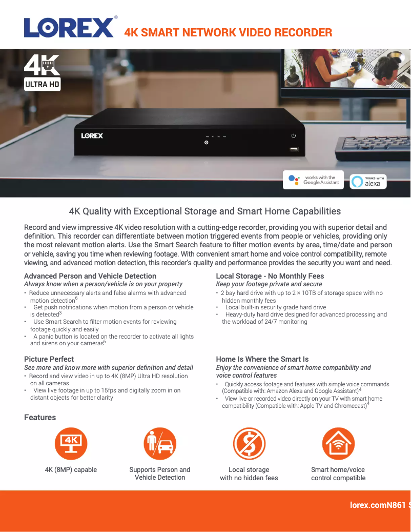 Page n°1 - Fiche technique Lorex N861B