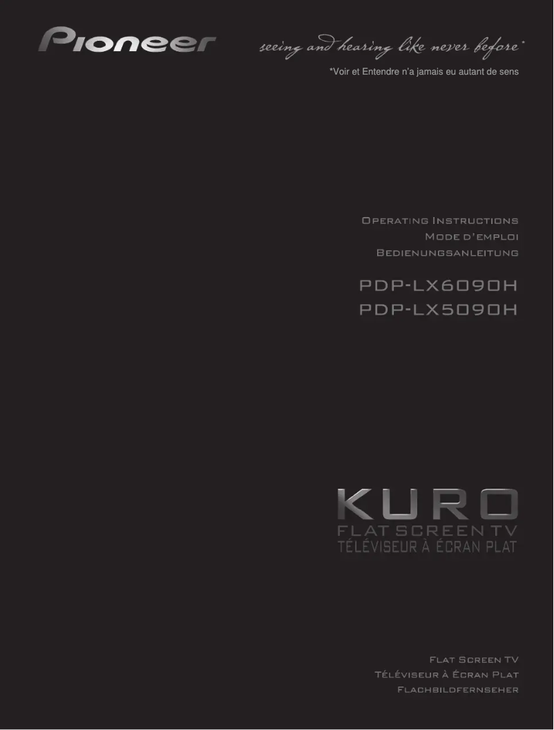 Page 1 de la notice Manuel utilisateur Pioneer PDP-LX6090H