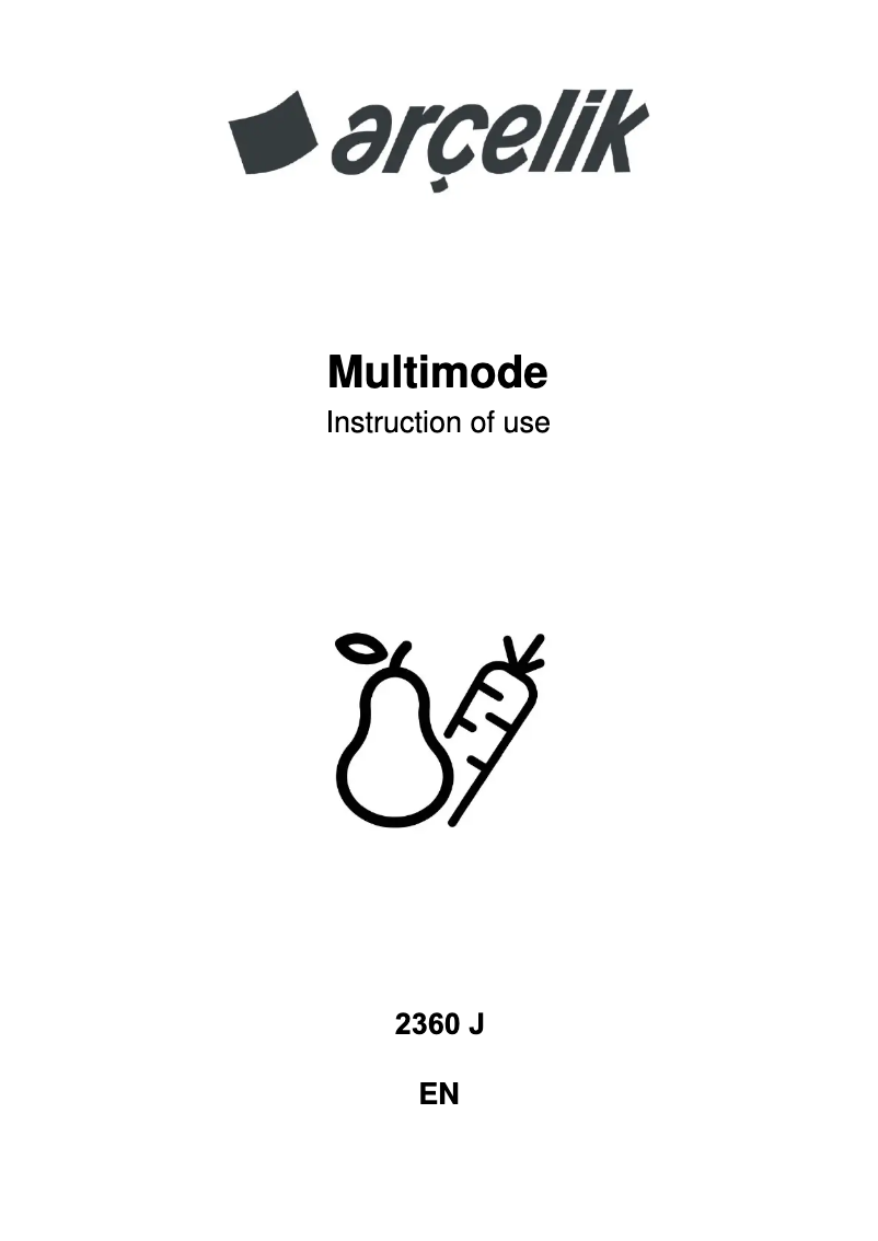 Page 1 de la notice Manuel utilisateur Arçelik 2360 J