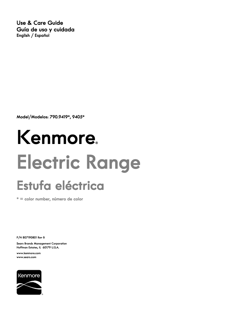 Page 1 de la notice Manuel utilisateur Kenmore 790.96197