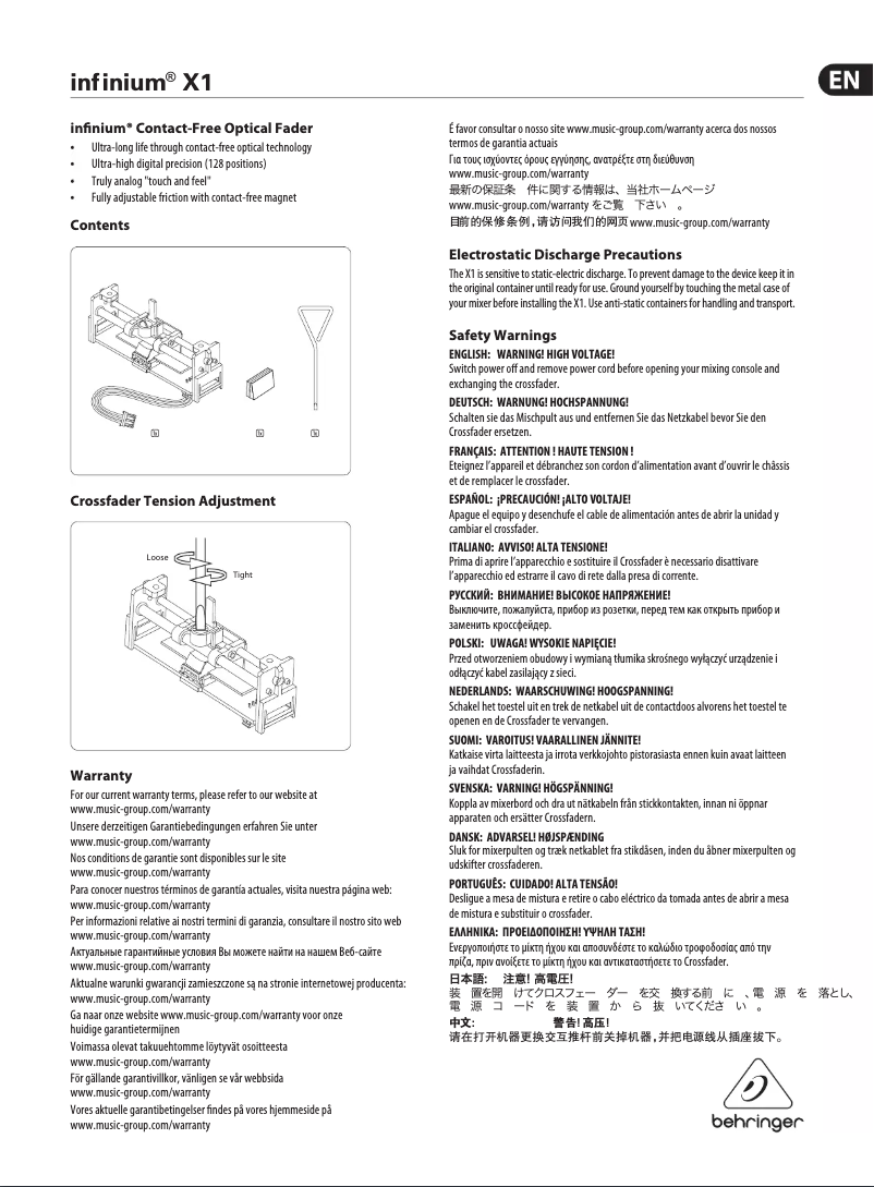 Image de la première page du manuel de l'appareil Infinium X1