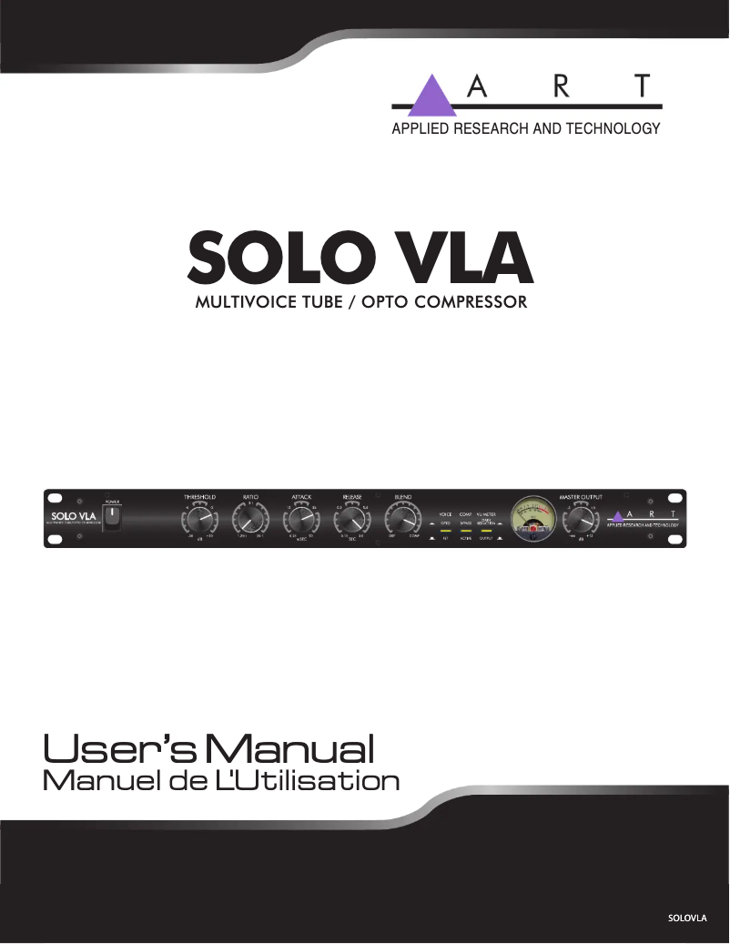 Image de la première page du manuel de l'appareil SOLO VLA