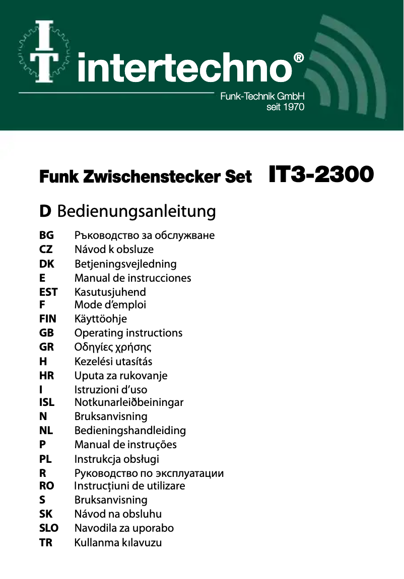 Imagen de la primera página del manual del dispositivo IT3-2300