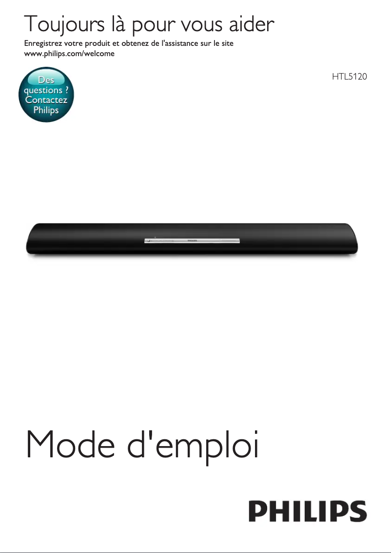 Page 1 de la notice Manuel utilisateur Philips HTL5120