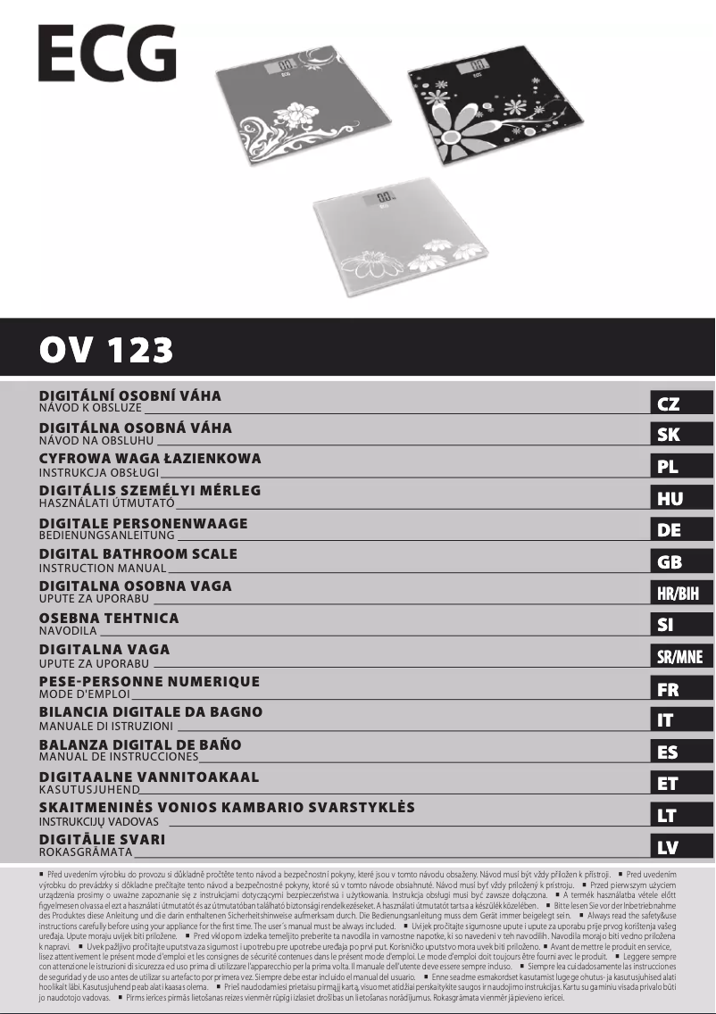 Page 1 de la notice Manuel utilisateur ECG OV 123