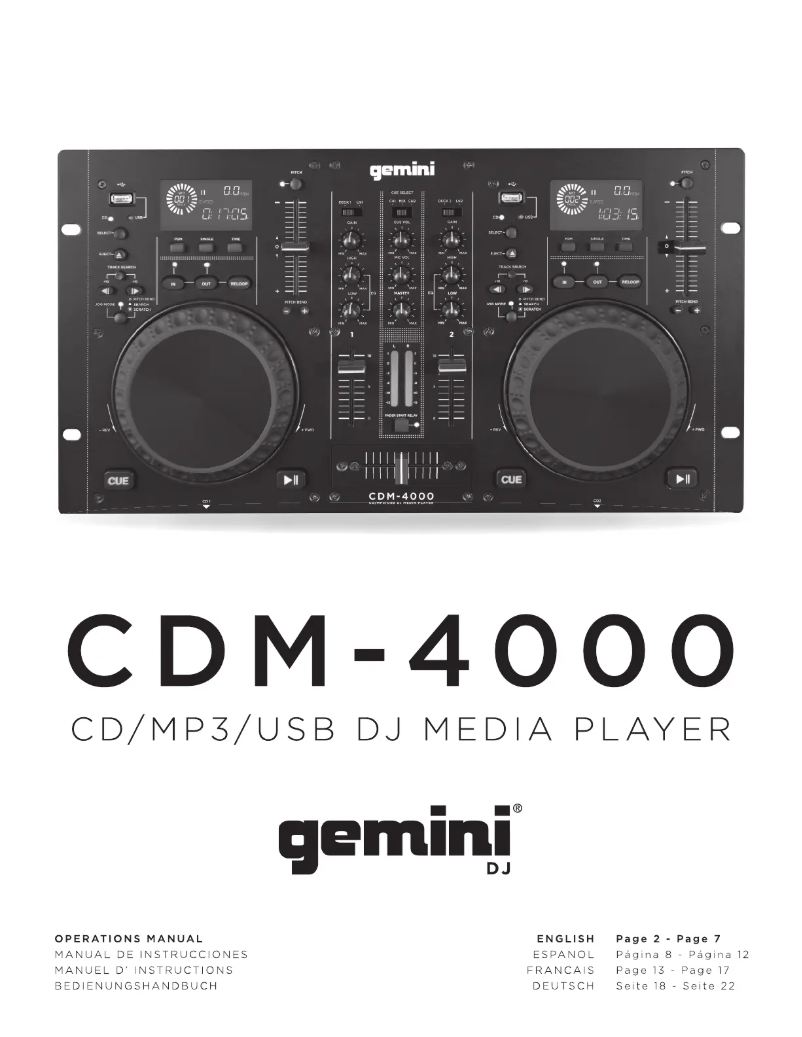 Image de la première page du manuel de l'appareil CDM-4000