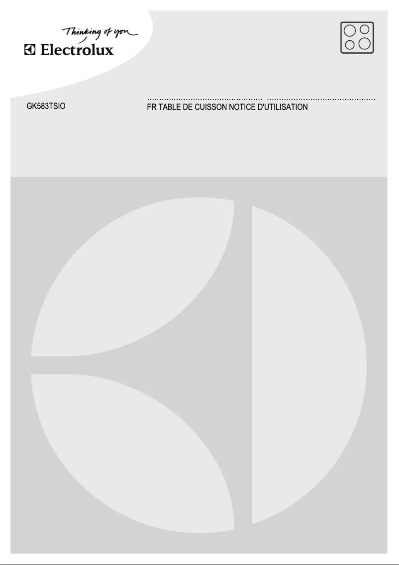 Page 1 de la notice Manuel utilisateur Electrolux GK583TSIO