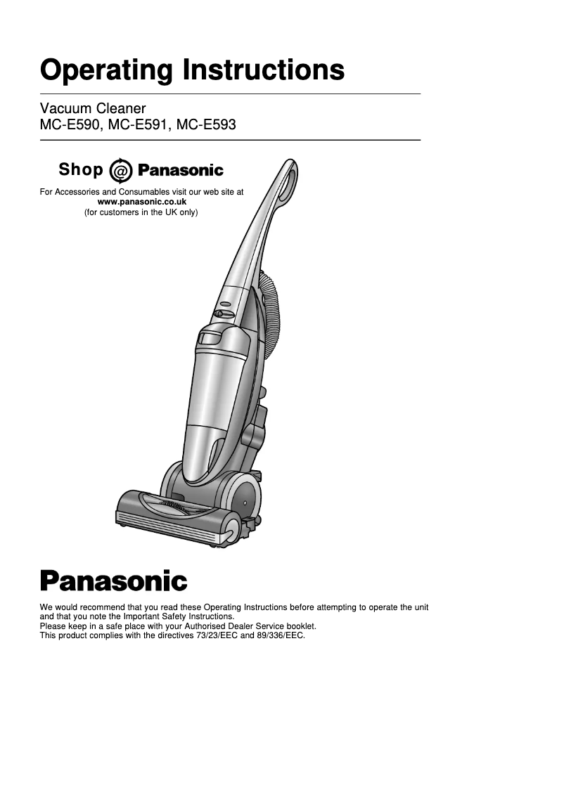 Page 1 de la notice Manuel utilisateur Panasonic MC-E591