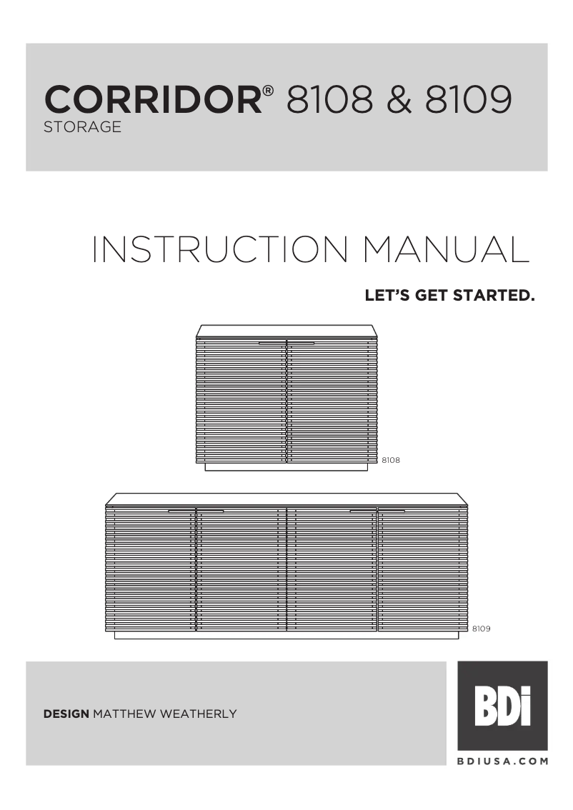 Image de la première page du manuel de l'appareil Corridor 8108